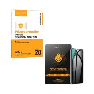 Protetor de Tela de Privacidade Hoco G100-7 com Alinhamento Manual para todos os Smartphones Pacote com 20 Unidades Transparente