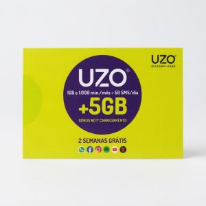 Cartão SIM UZO 5GB + 1.000 Minutos | Pré-Pago Portugal